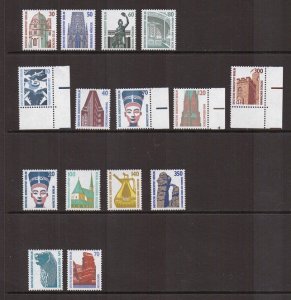 Germany  Berlin   #9N543-9N557  MNH  1987-1990 historic sites and objects