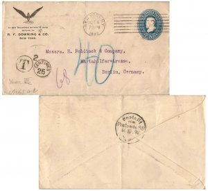 United States U.S. Postal Stationery 5c Grant Second Plimpton Envelope 1892 N...