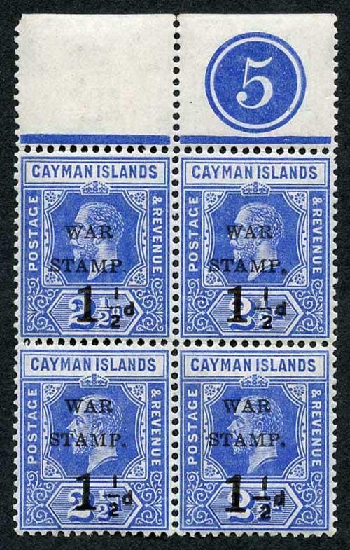 Cayman Is SG53 1.5d on 2.5d Type 14 Stamp with small stop after P U/M