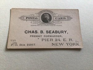 United States New York 1890 Freight forwarder pier 24 E. R postal card Ref 66788