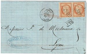 French stamps used in Lebanon, 1872.