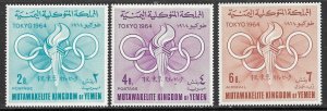 YEMEN ROYALIST 1964 TOKYO OLYMPICS Set Mi.72A-74A MNH