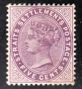 Malaya Straits Settlements Scott 47  wtmk CA  VF to XF mint OG H.