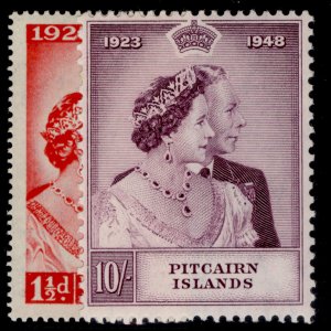 PITCAIRN ISLANDS GVI SG11-12,  1949 ROYAL SILVER WEDDING set, M MINT. Cat £41.