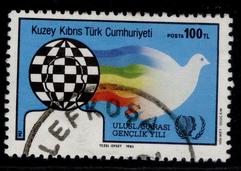 CYPRUS - Turkish Cypriot posts QEII SG179, 1985 100l dove & globe, FINE USED.