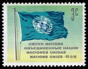 United Nations #105 MNH - 3c; United Nations flag (1962)