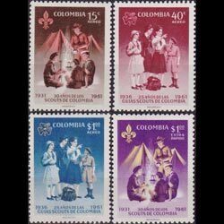 COLOMBIA 1962 - Scott# C435-8 Boy Scouts Set of 4 NH