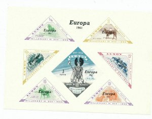 LUNDY GB Local 1961 Europa Imperf Wildlife Mini Sheets MNH x 10(K2008)