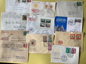 Germany 11 vintage  postal stamps cover items Ref A587 