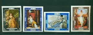 Ajman #430-33B (1969 French Paintings imperf set) VFMNH CV 4.60 euro