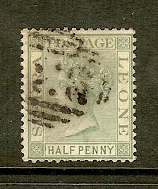 Sierra Leone, Scott #22, 1/2p Queen Victoria, Fine Ctr, Used