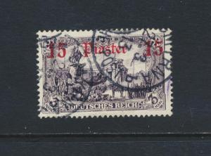 GERMAN OFFICES IN TURKEY 1905, 15pi DARK VERMILLION OVPT Sc#41v Mi#34a SEE BELOW