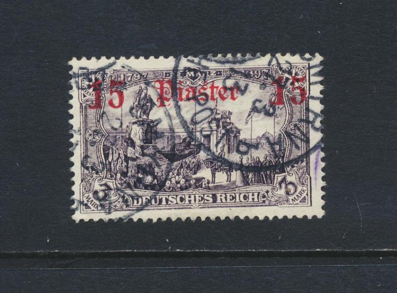 GERMAN OFFICES IN TURKEY 1905, 15pi DARK VERMILLION OVPT Sc#41v Mi#34a SEE BELOW