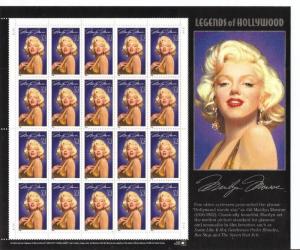 2967 Marilyn Monroe Full Sheet of 20 32¢ Stamps Hollywood MNH