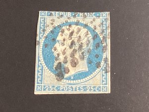 France #11 used 1852 25c blue