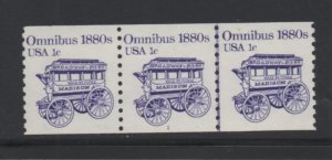 Scott #  1897  OG  MNH  Plate # 1  & coil  Line  Strip of 3