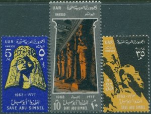 Egypt 1963 SG754-756 UNESCO Nubian Monuments set MNH