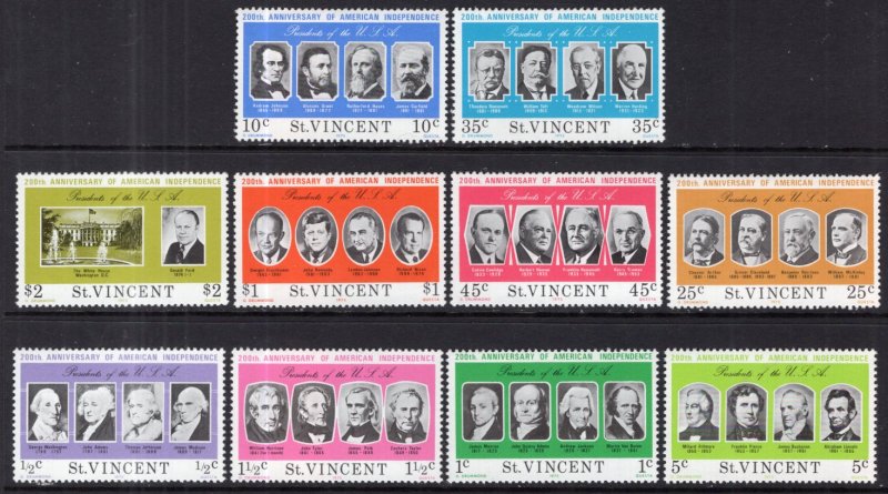 St Vincent 435-444 US Presidents MNH VF