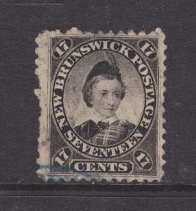 New Brunswick Sc 11 used 1860 17c Prince of Wales, small thin