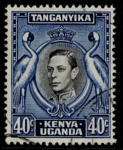 KENYA UGANDA TANGANYIKA GVI SG143, 40c black & blue, FINE USED.