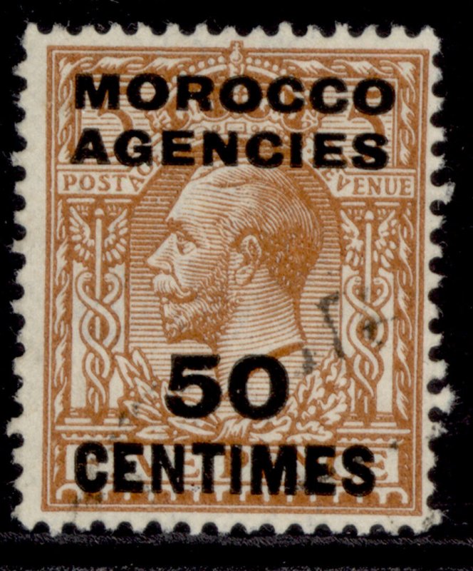 MOROCCO AGENCIES GV SG197, 50c on 5d yellow-brown, FINE USED.