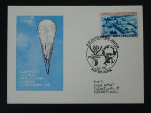 hot air balloon Auguste Piccard commemorative card Austria 1981 ref 100159