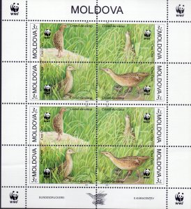 Moldova. 2001. Small sheet 379-82. Fauna bird. MNH.