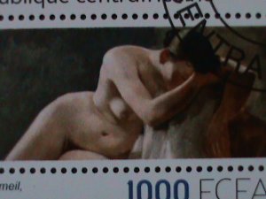 ​CENTRAL AFRICA-2021-FAMOUS NUDE ARTS PAINTINGS-BY FA,MOUS PAINTERS CTO SHEET VF