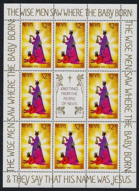 Nevis 118-20 sheets MNH Christmas