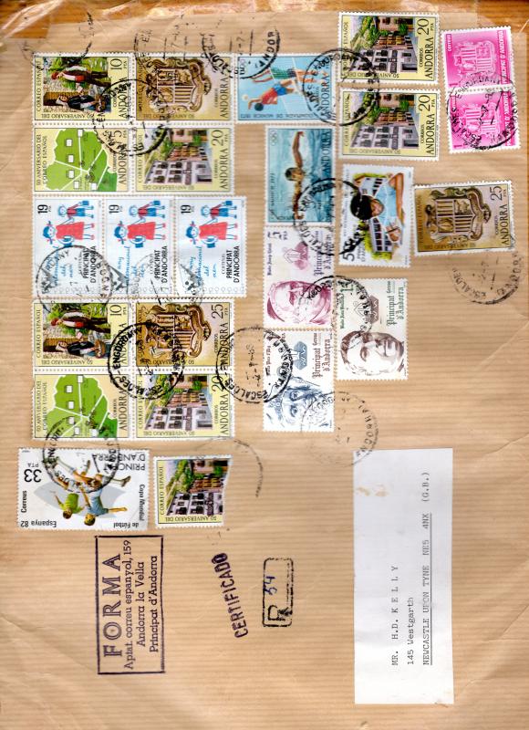 ANDORRA (Spanish) Postal History Registered Letter to England Europe