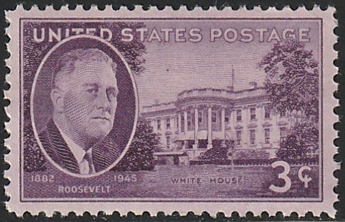 932 MNH single Roosevelt and White House - no per item S&H fee