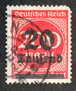 Germany Scott # 246a  20 th m on 200 m  Overprint 1923-01-01  Watermark 126