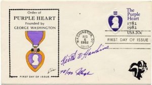 US U603 FDC Signed by Keith Hawkins, Purple Heart Recipient