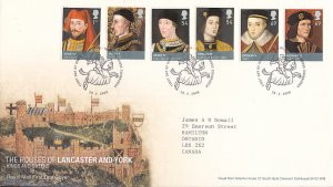 Great Britain 2008 FDC Sc #2549-#2554 Kings, Queens Houses of Lancaster and York