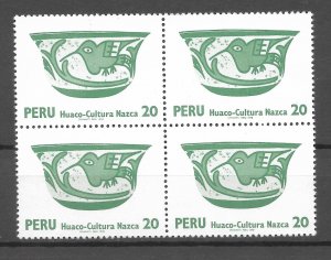 PERU 1978  NAZCA CULTURE NATIVE AMERICAN HUACO BLOC 20S GREEN SC 657 MNH