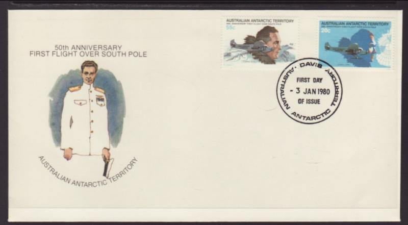 Australian Antarctic Territory L35-L36 Anniversary South Pole Flight U/A FDC