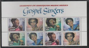 U.S. Scott #3216-3219 Gospel Singer Stamps- Mint NH Block of 8