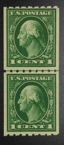 MOMEN: US STAMPS #410 1c LINE PAIR MINT OG NH VF LOT #74980-1*