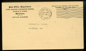 U.S. Scott 934 Army Commemorative Post Office Department Announcement Card