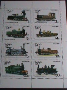 OMAN STAMP:WORLD FAMOUS CLASSIC TRAINS- STAMPS : MNH FULL SHEET VERY FINE