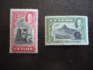 Stamps - Ceylon - Scott# 264-265 - Mint Hinged Part Set of 2 Stamps