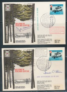 Poland 1973 Royal Air Force Escaping Society STALAG Camp Signed Covers x2 BL1611