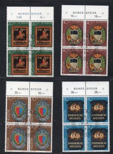 Switzerland Sc B480-483 1981 Pro Patria Post Office Signs Blocks of 4 used