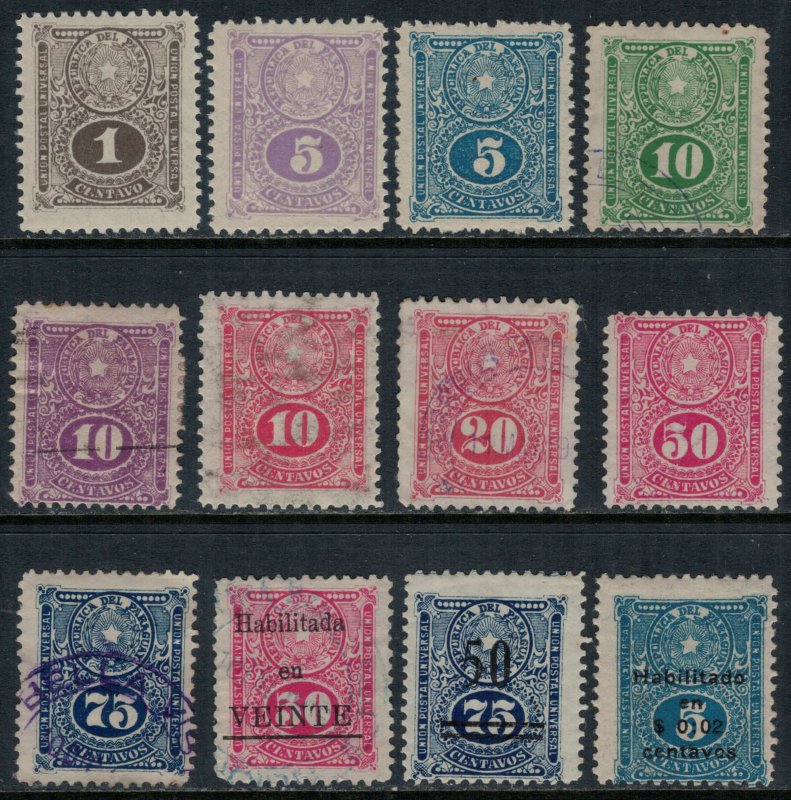 Paraguay #191-2,4-200,8,41,65*/u  CV $4.00