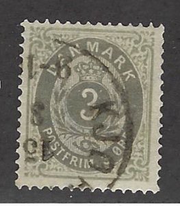 Denmark SC#25 Used F-VF FJOBENHAVN Cancel...Fill a great Spot!