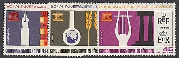 NEW HEBRIDES (French) 1966 UNESCO set MNH..................................1800F