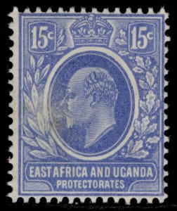 EAST AFRICA and UGANDA EDVII SG39, 15c bright blue, M MINT. Cat £32.