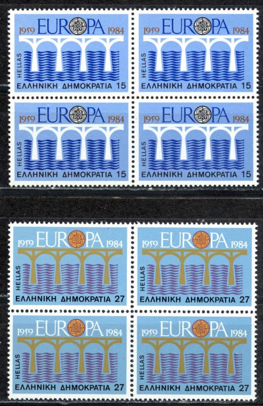 Greece Sc# 1493-1494 MNH Block/4 1984 Europa