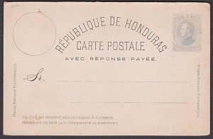 HONDURAS Early 3c postcard with reply card attached unused.................a3068