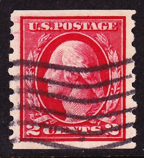 Scott 413, XF+ Used, 2c P. 8.5 Washington Coil
